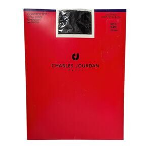 1990s NIP Charles Jourdan Paris Black Control Top Ultra Sheer Pantyhose Size B